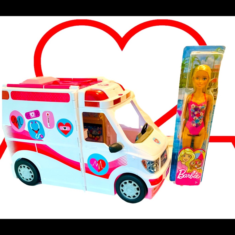 Mattel Barbie Medic RV and 2011 Swimsuit Barbie